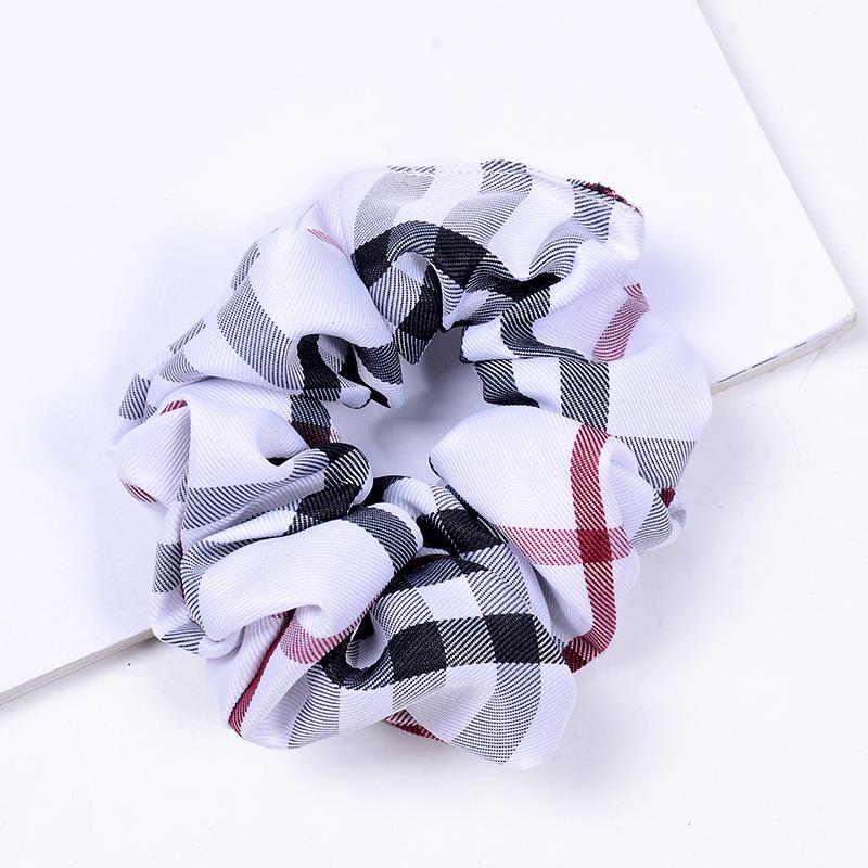 Fashion Woman Scrunchie Set Elastic Hair Band Vintage Plaid Headband Ponytail Band Girl Hair Accessories Hair Band HeadwearYF004
