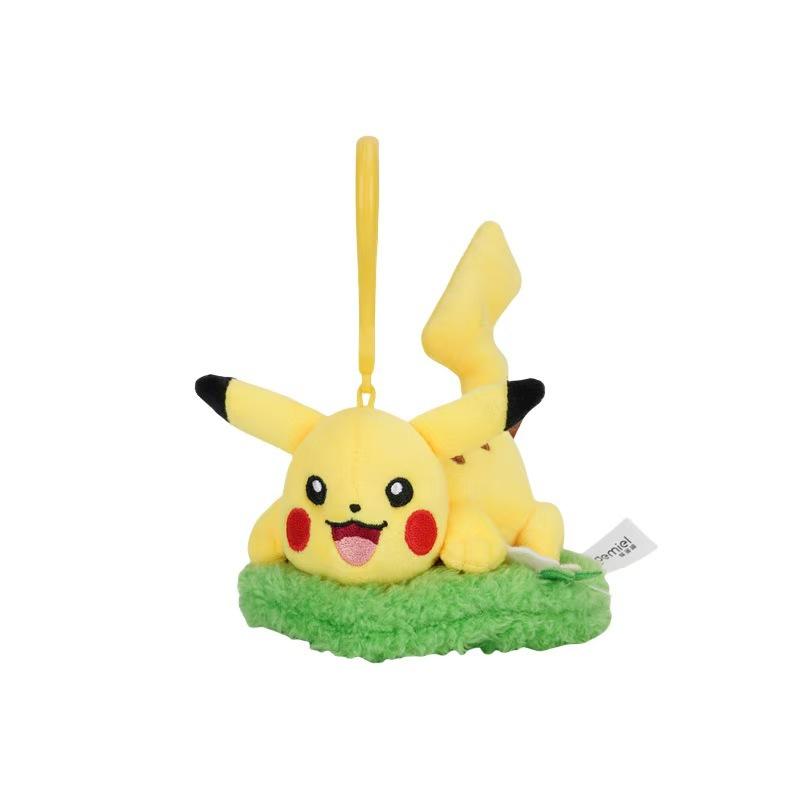 Kawaii Anime Plush Keychain Pikachu Eevee Mew Squirtle Bulbasaur Soft Stuffed Toy Bag Charm Pendant Kids Birthday Gift