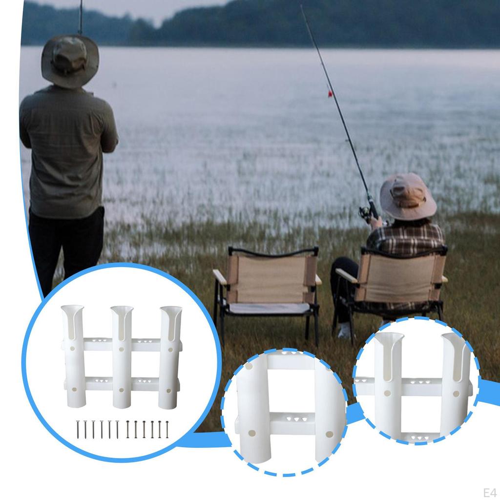 3 Tube Fishing Rod Holder Rack Support Portable Accessory Bracket Poles Rest for Ship