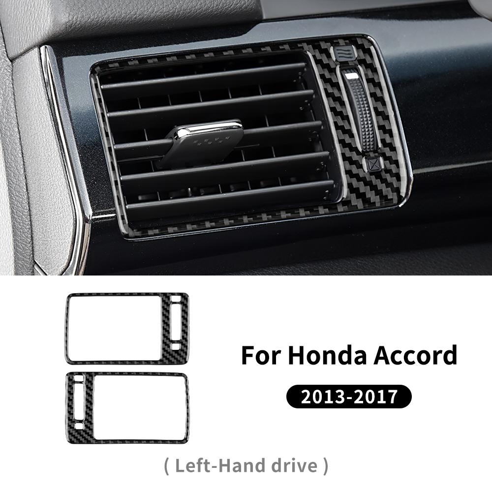 Real Soft Carbon Fiber For Honda Accord 2013 2014 2015 2016 2017 LHD Car Central Control Side Air Outlet Interior Accessories