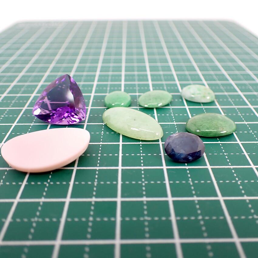 [Used] Amethyst, jade, green garnet, sapphire, conch shell loose stones/j25-2