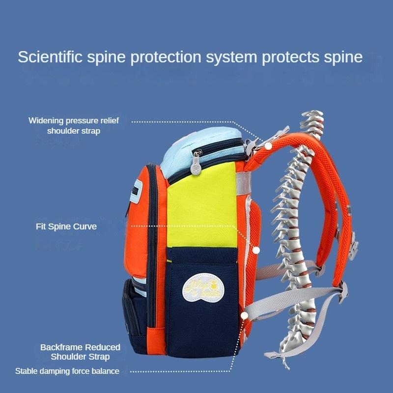 Lightweight Spine Protection Backpack for Primary School Kids Ergonomic Schoolbag