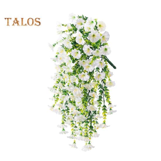 

Искусственные подвесные цветы петунии, устойчивые к ультрафиолетовому излучению, искусственные растения для улицы, искусственная полосатая петуния, весенне-летний декор для дома, каминной двери, крыльца, патио белый