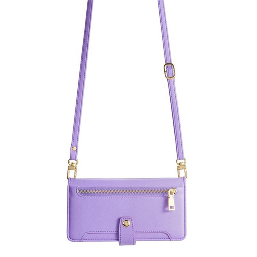 iPhone 17 Pro Flip Case, Wallet Zipper Pocket, Purple