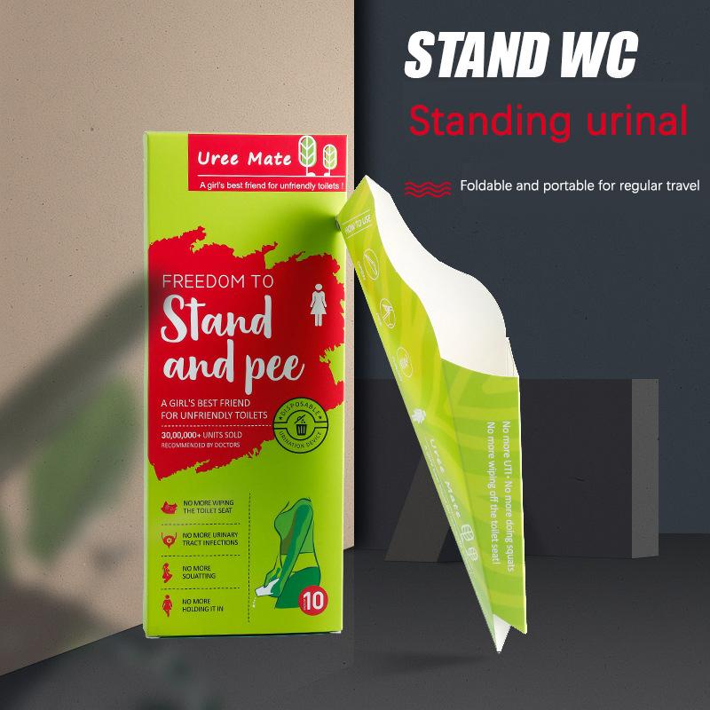 10PCS Disposable Female Urination Device Hygienic Leak-Proof Stand Up Portable Pee Paper Cup Foldable Women Urinal Funnel