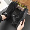 Men Leather Casual Shoes Spring Breathable Comfortable Thickness Sport Shoes Student High Top Skateboard Shoe Ankle Boot