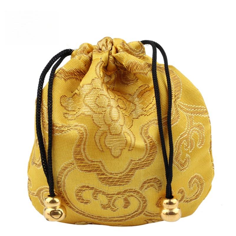 18 Brocade-Style Drawstring Bags for Buddhist Beads Bracelets & Cultural Play