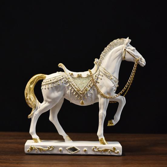 Resin Running Horse Statue Miniature Simulation Pony Figurine Animal Sculpture Home Office Desktop Decoration Ornament