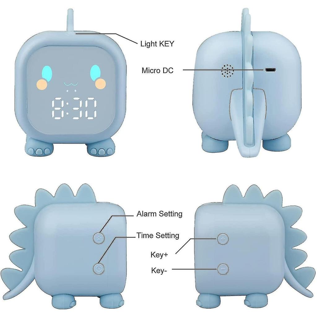 Children's Alarm Clock Digital, Dinosaur Alarm Clock With Night Light Snooze Timer Temperature Children Sleep Trainer, Alarm (1pc) - J