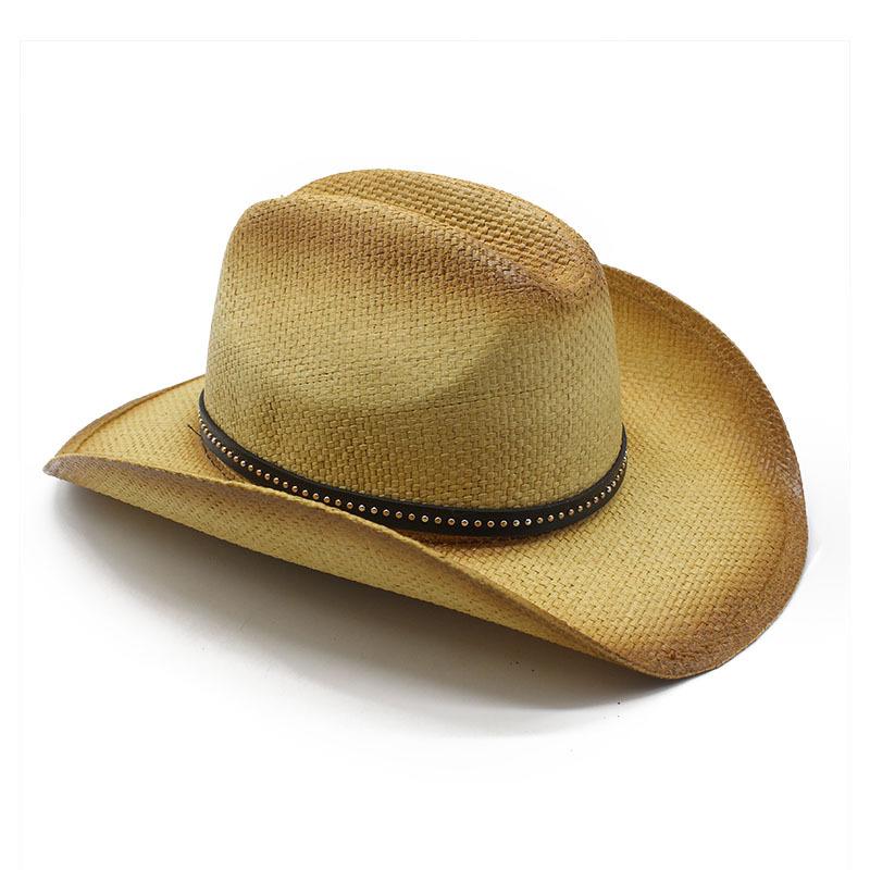 Spring And Summer Men And Women Warped Edge Three Points Straw Spray Paint Denim Straw Hat Vacation Beach Sunscreen Ins Straw Hat Batch