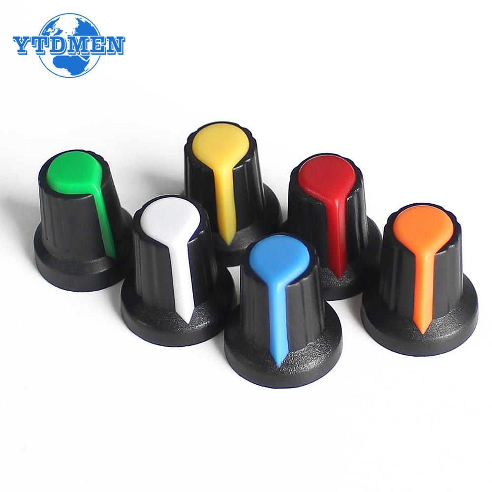 30PCS WH148 Potentiometer Knob Kit AG2 AG3 Plastic Knobs Cap Red Yellow Blue Green White Orange