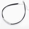 European and American Hot-selling Flannel Double-layer Short Collar Metal Tube Choker Neck Chain Gothic Black Necklace Women