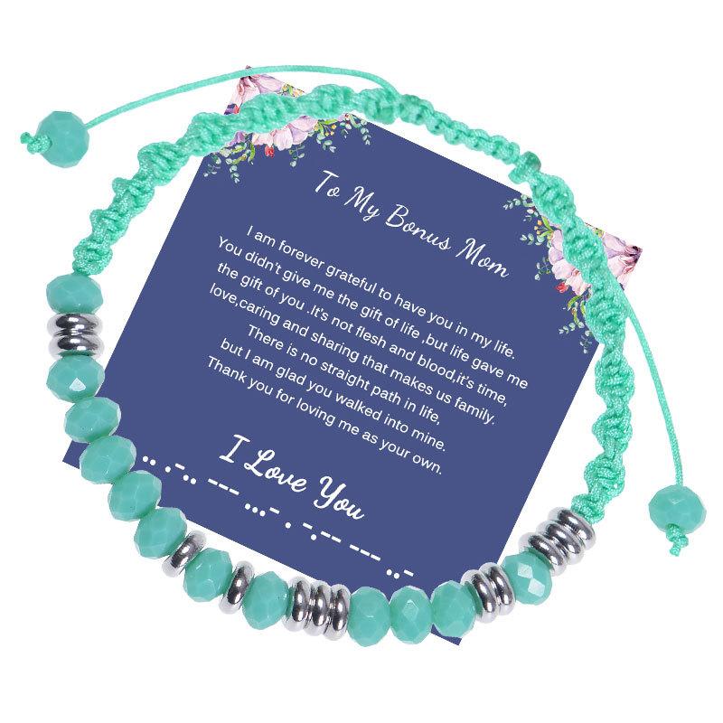 

JYL TS Bracelet Zodiac Heart Pendant Romantic Enhances Love & Destiny To My Bonus Mom-Morse Code ритм