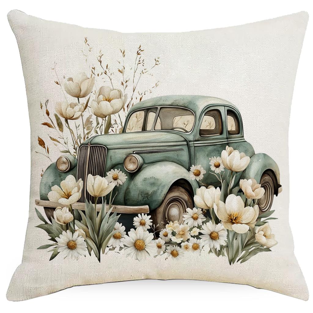 Retro Farmhouse Pillowcase Floral Animal Home Sofa Cushion Pillowcase