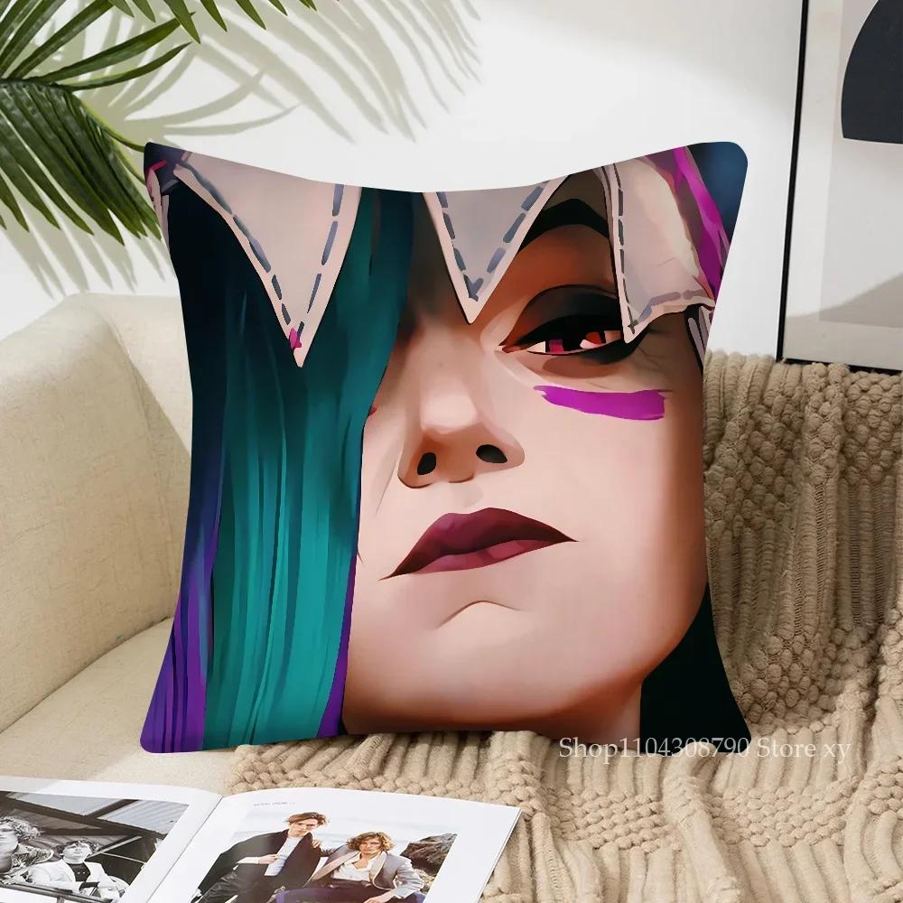 1Pc Cartoon A-Arcane 2 Vi J-Jinx Ekko Pillow Bedroom Sofa Leisure Comfort Cushion Car Living Room Home Decoration