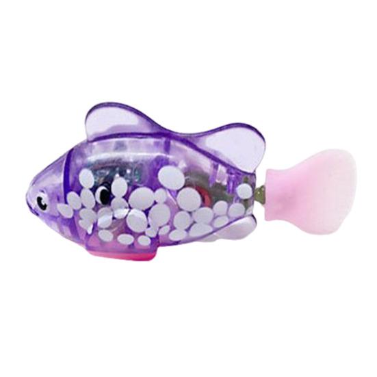 Electric Swimming Fish Toy with Realistic Motion & Sound Waterproof LED Light Fish Interactive Pool Toy for Pet Cat Play