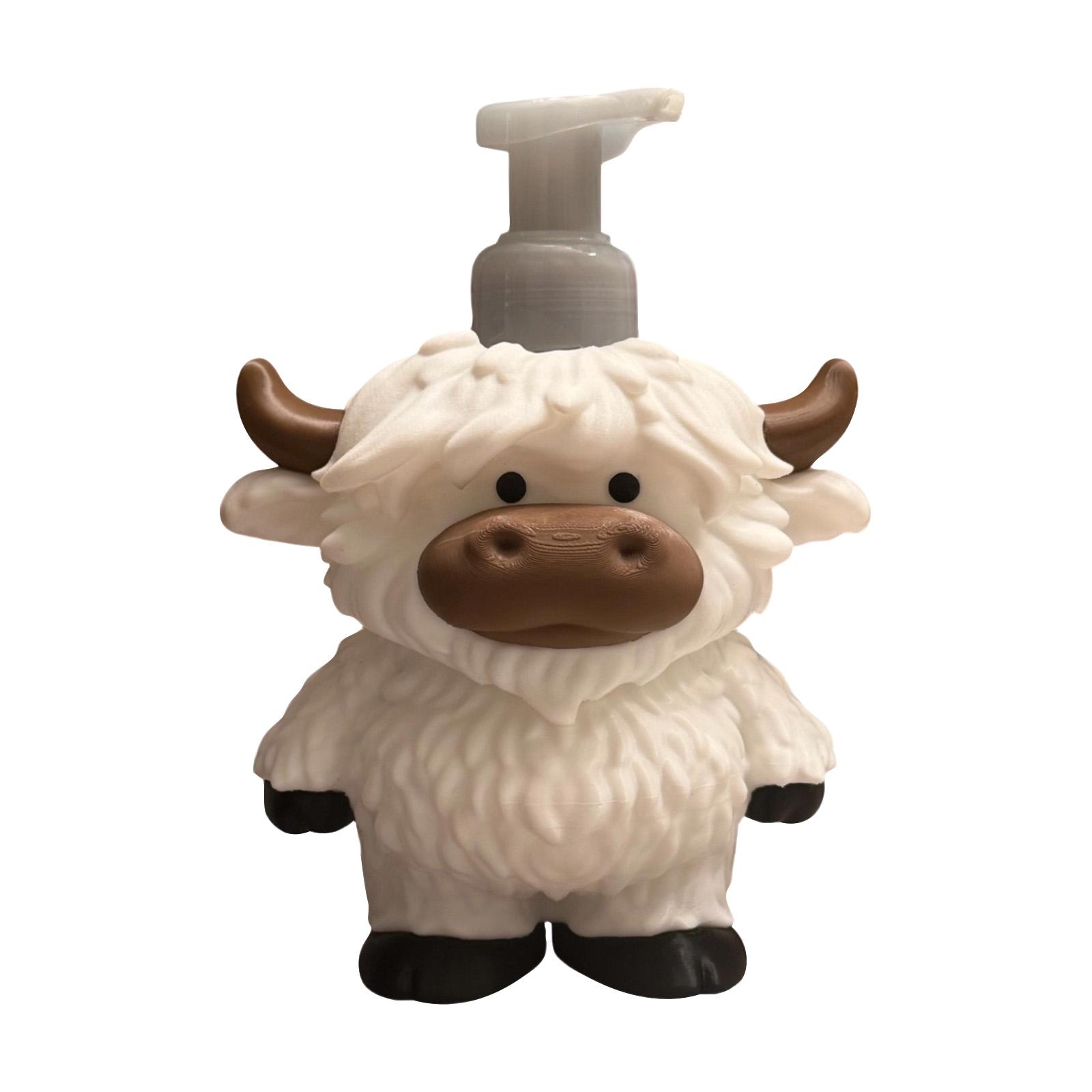

Cow Hand Soap Dispenser - Animal-Shaped Liquid Soap/Lotion Holder For Bathroom & Kitchen | Reusable, Sturdy Construction | Smooth Mechanism | One Size білий