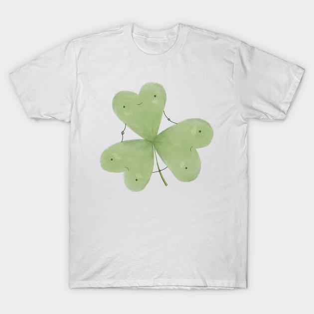 Men Black Print T-shirt Three Leaf Clover No-Cut Transfer Paper Print Cotton Tshirt 2XL