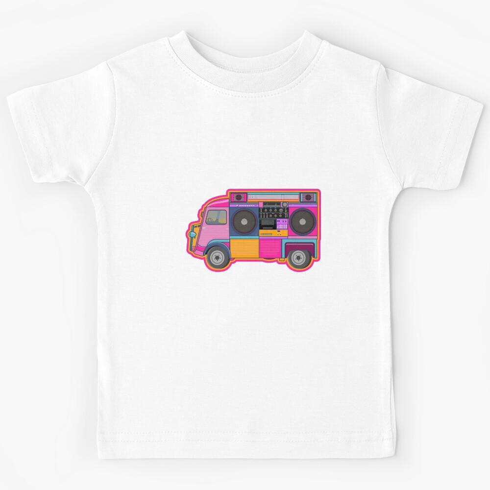 Boom box van. Boom box. Pop art stickers. hip hop Kids T-Shirt 120
