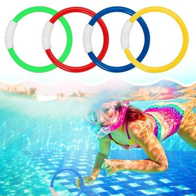 New 4pcs  Diving Rings Underwater Swimming Rings Sinking Pool Toy Rings For Kid Children Swimming Diving Ring