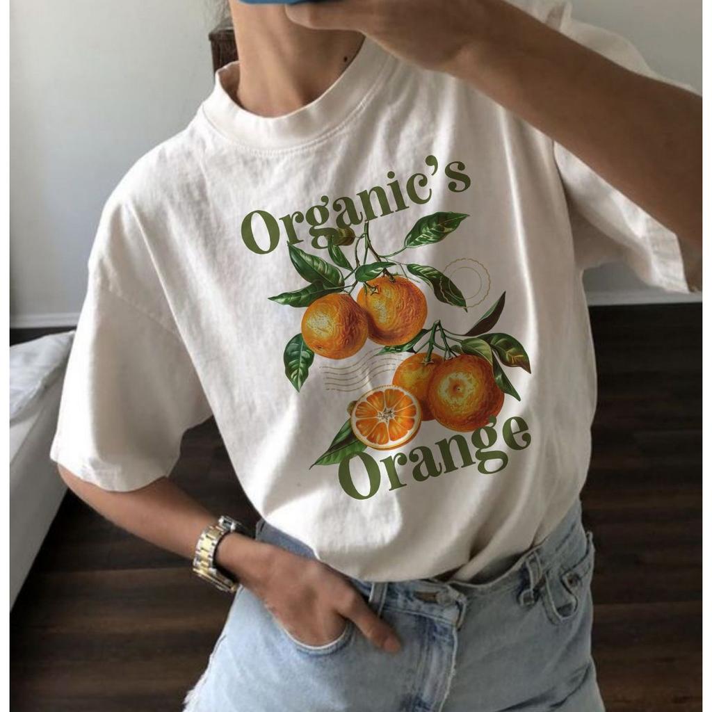 Summer European and American New Fashion Fruit Printing Casual Loose Round Neck Versatile Women's Cotton T-shirt Casual Wear