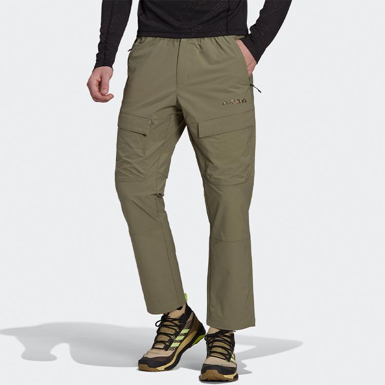 Adidas Loose Logo Letter Zip Sweatpants Men Bottoms Trace-Green GR9973