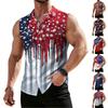 Men's Workwear Lapel Button-Down Vest Shirt - Lightweight Sleeveless Top