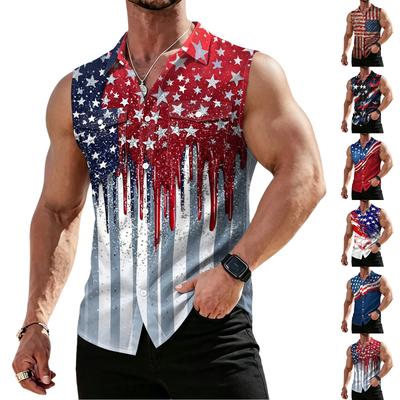 Men's Workwear Lapel Button-Down Vest Shirt - Lightweight Sleeveless Top