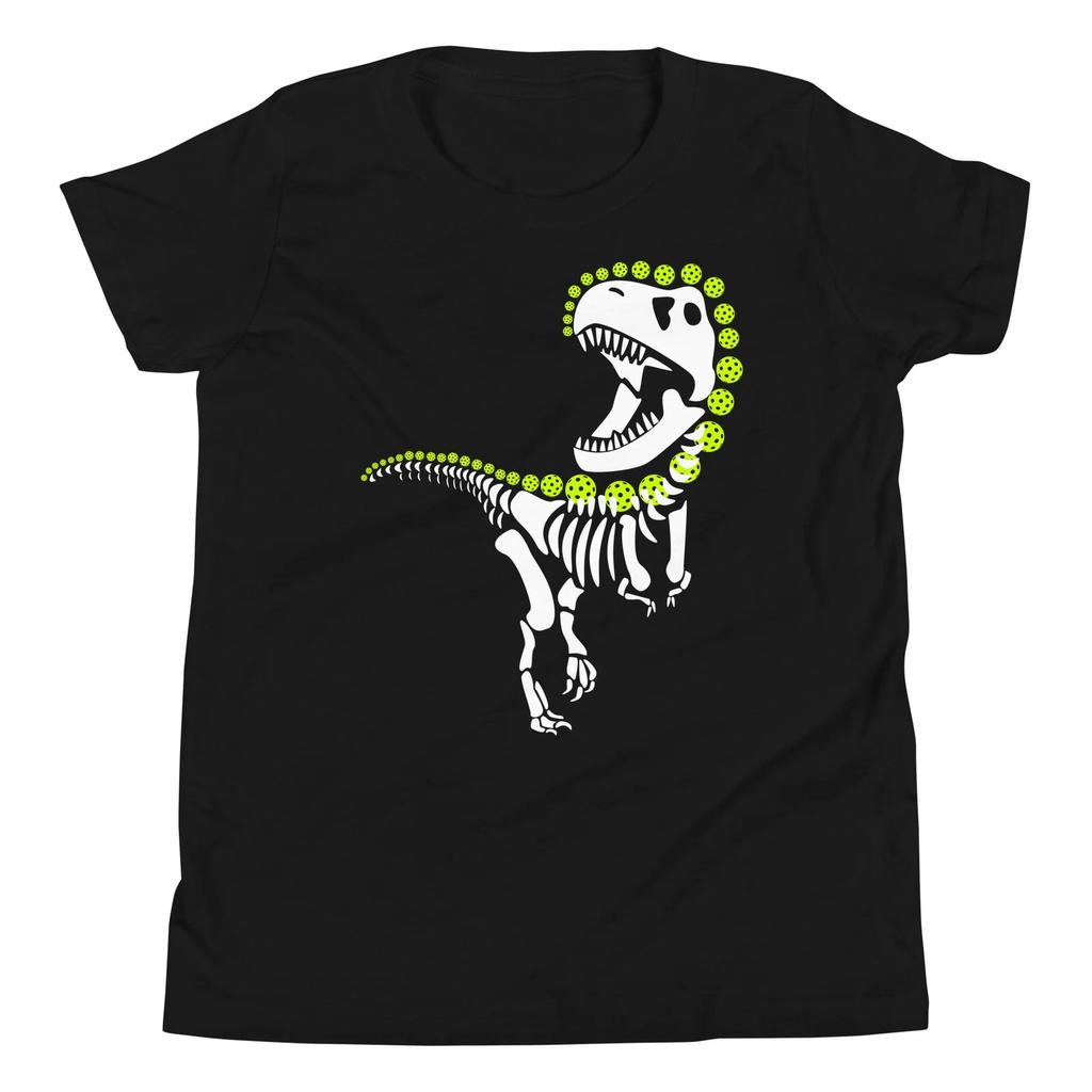 Pickleball T Rex Funny Pickle Ball Dinosaur Lover Novelty Youth T-Shirt