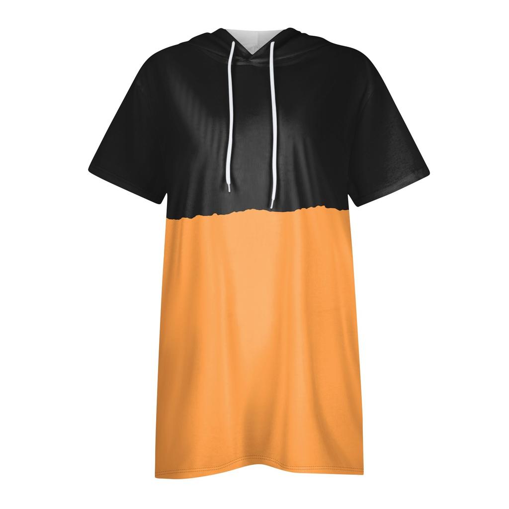 Women's  Hoodies Casual Short Sleeve Shirts Fashion Print Tunic Tops With Pockets