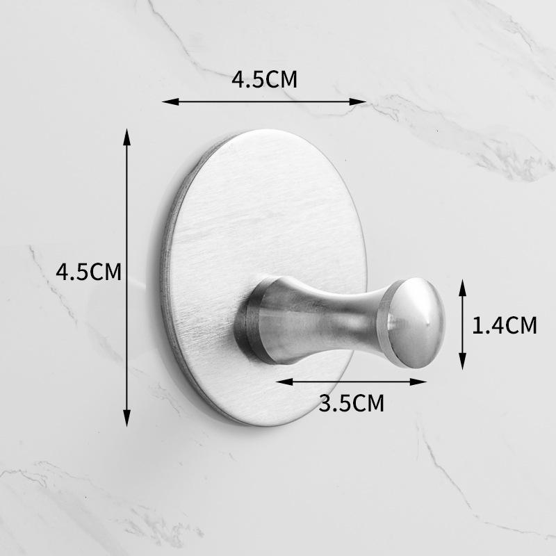 Traceless 304 Stainless Steel Adhesive Hook for Bathroom & Kitchen