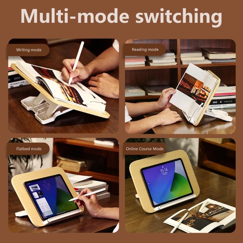 Book Holder 13.5x9.3in Foldable Stand for Reading with Page Holder Clip Mutifunctional Adjustable Stand Hold Books