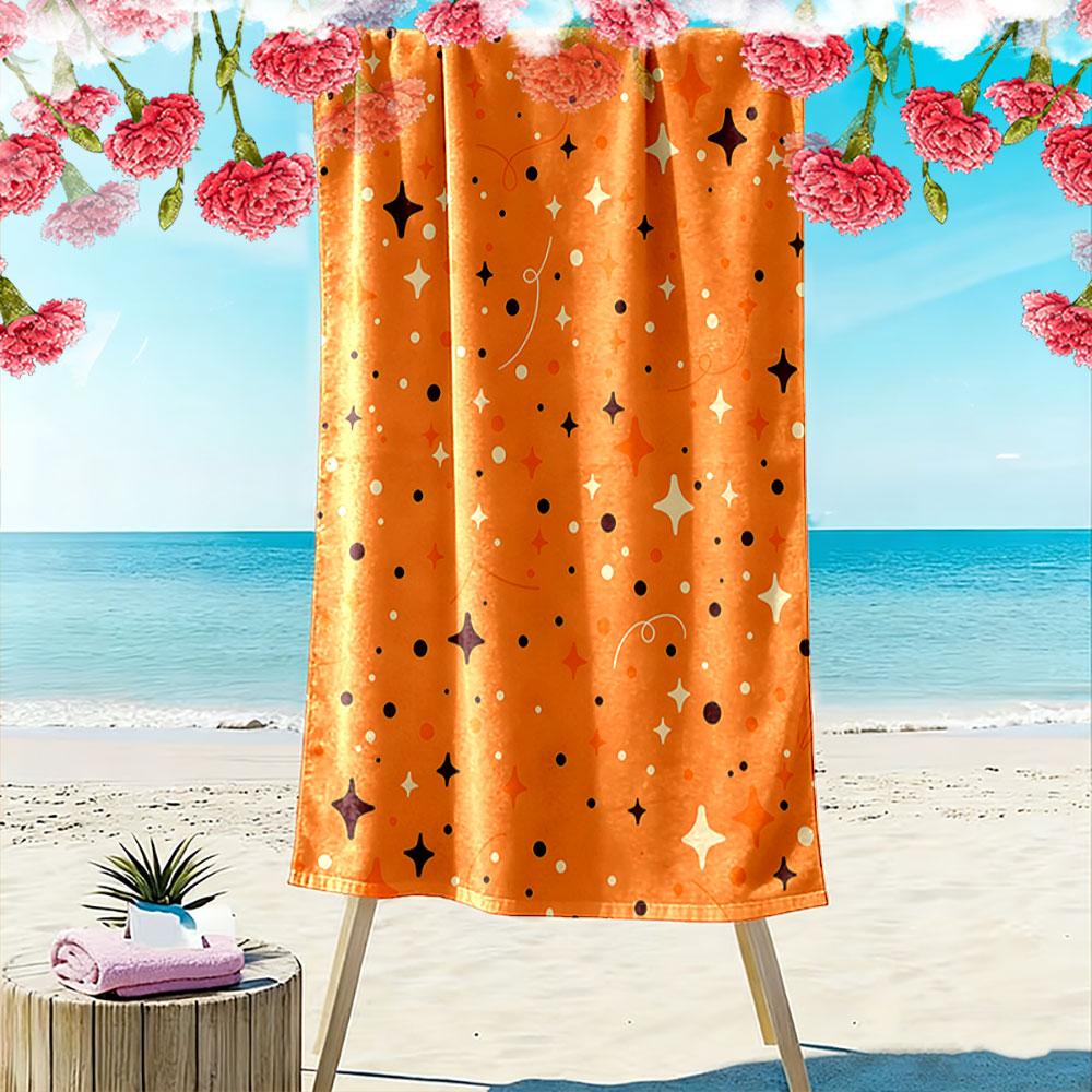 Sparkling Cosmic Vibes Flourish Print Beach Towel, Quick Drying, Suitable for Travel, Outdoor Sports, Jogging, the Beach and Swimming, Gift