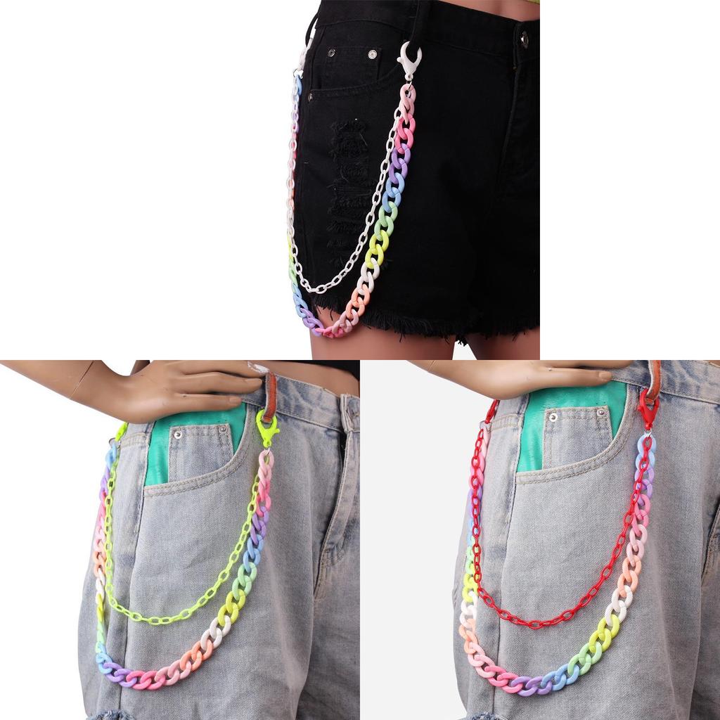 Plastic Resin Double Layer Belt Chain For Men Women Summer Winter Fashion Accessories