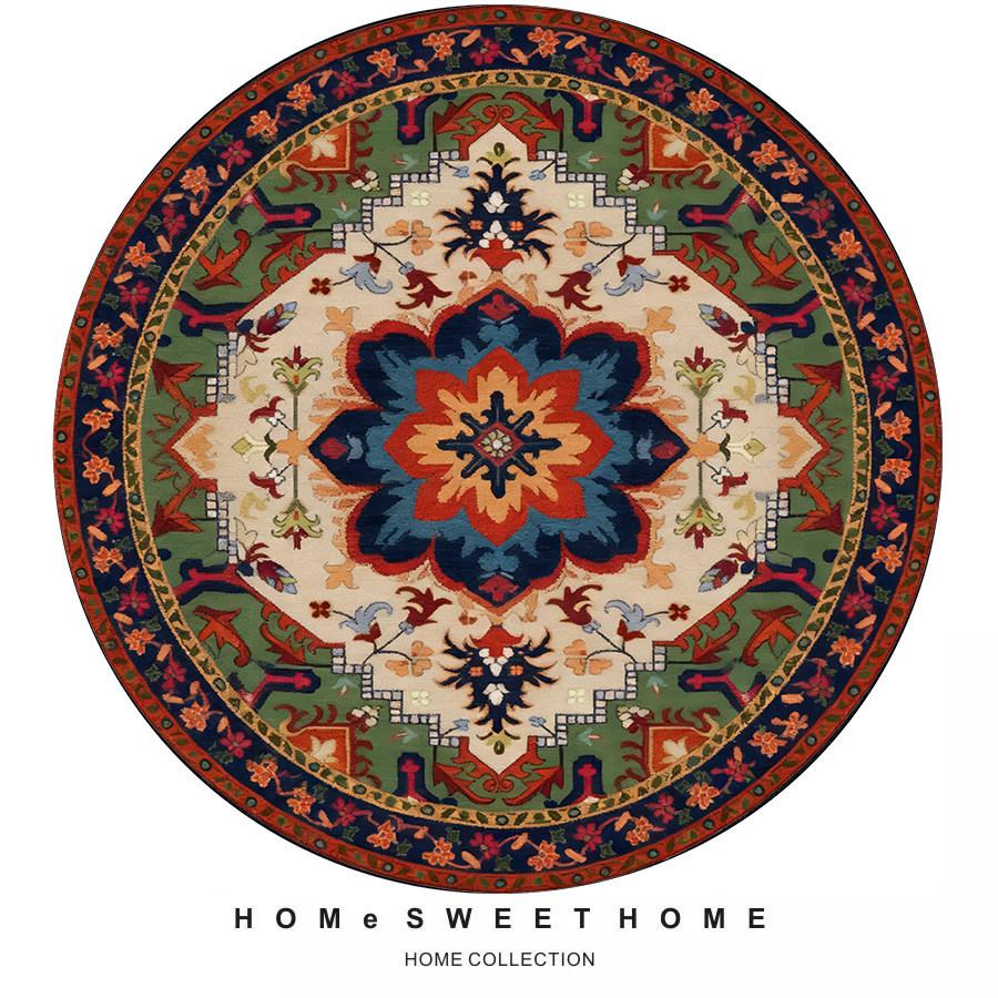Persian Ethnic Style Round Living Room Carpet Water Absorption NonSlip Cold Blanket DirtResistant And Easy To Take Care Of Carpet Crystal Velvet