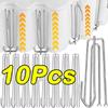 10pcs 4 Prongs Curtain Pleat Hooks Stainless Steel Rust-Resistant Curtain Hooks DIY Bathroom Pinch Pleat Clips