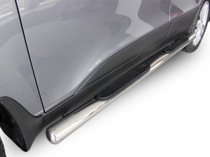 J&amp;J Automotive | Tubes Marche-Pieds Latéraux Marche Pieds Compatible Avec Hyundai ix35 2009-2015, 2 pcs, fixation