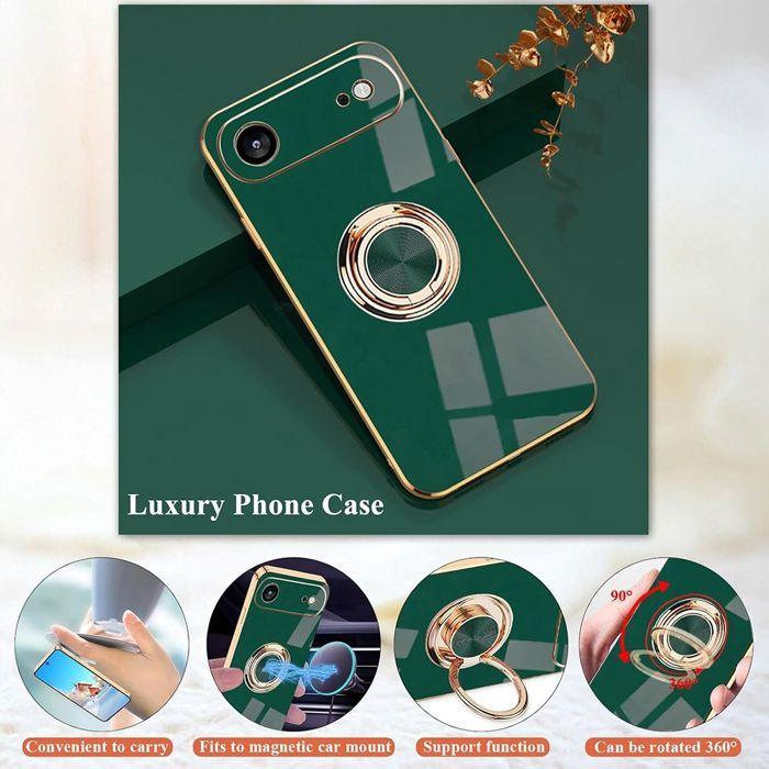 Coque de protection - BOOLING - iPhone Air - Silicone Antichoc - Vert Nuit - Élégante avec Anneau