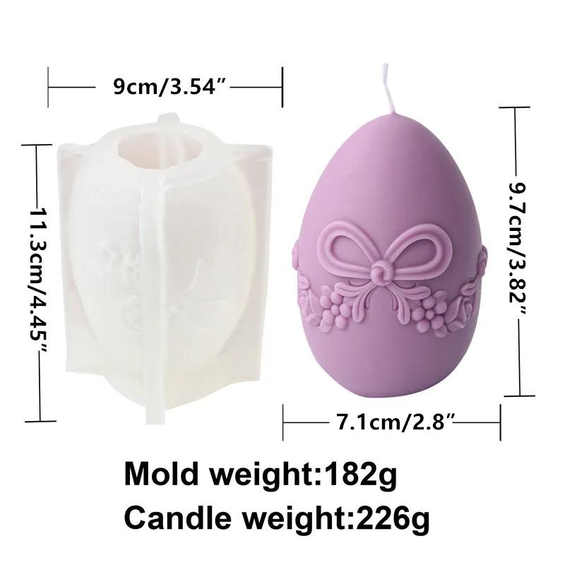 10cm Flower Easter Egg Candle Mould Eggshell Shaped Silicone Candle Making Molds Resin Soap Casting Gifts Home Decor Butterfly