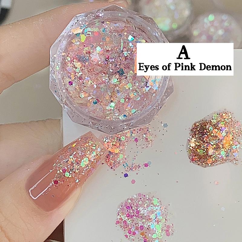 

1 банка смешанных блесток, фольга, хлопья, блестки для ногтей, украшения для дизайна ногтей, УФ-гель, насадки для маникюра, подвески для женщин и девочек, аксессуары «сделай сам»