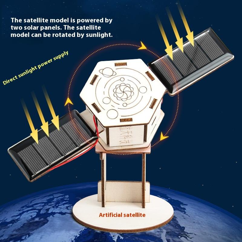DIY Technology Aerospace Satellite Space Model Solar Artificial Satellite Children's Education Handmade Material Assembly Toy