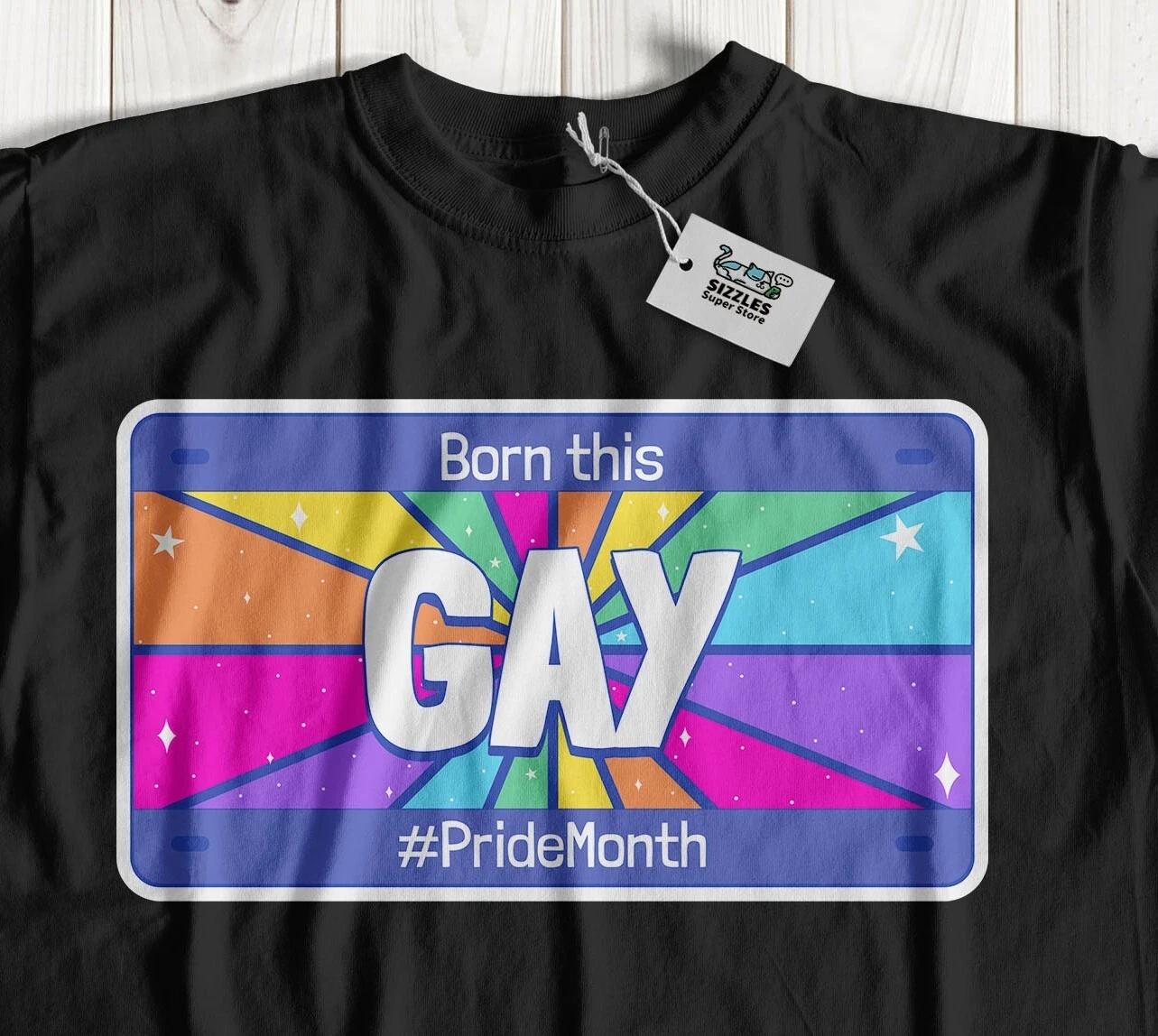 

Born This Gay! Unisex Funny Gay Activist T-Shirt Lesbian LGBTQ+ Month Gifts 3XL