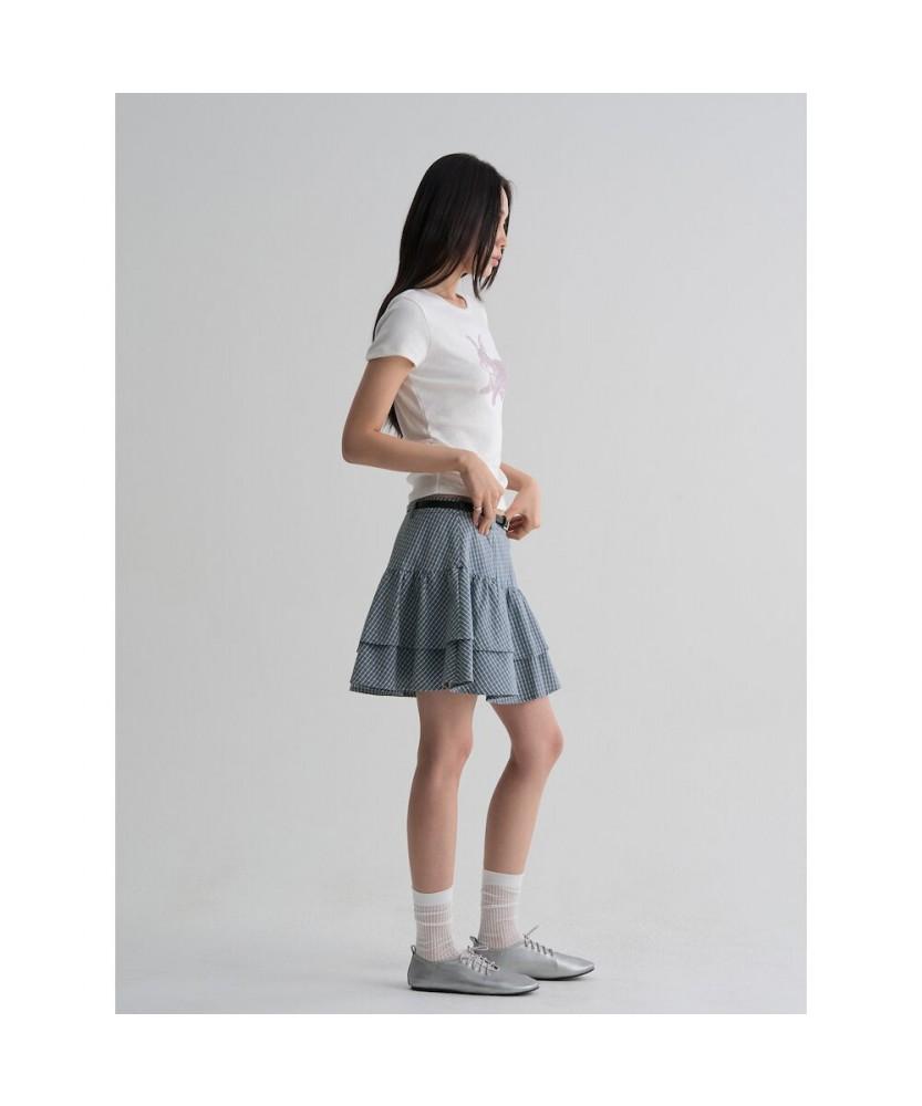 8seconds Blue Checkered Mini Skirt