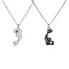 Yin-Yang Splicing Pendant Simple Charm Couple Jewelry Black White Tai Chi Bagua Fish Necklace Personality Niche Design