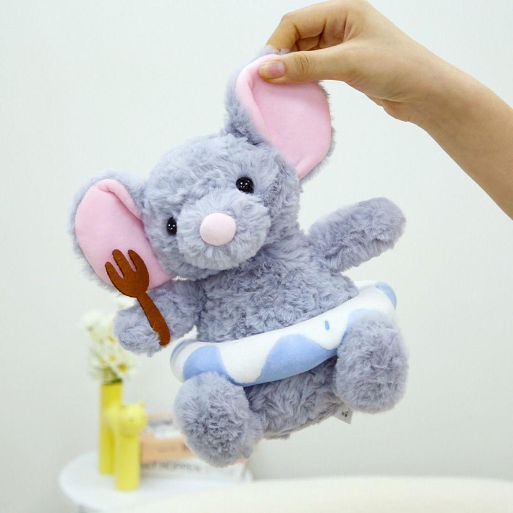 Fluffy Mouse Plush Toy Soft Mouse Chef Stuffed Dolls Chef Shaped Mouse Plush Doll Home Decor