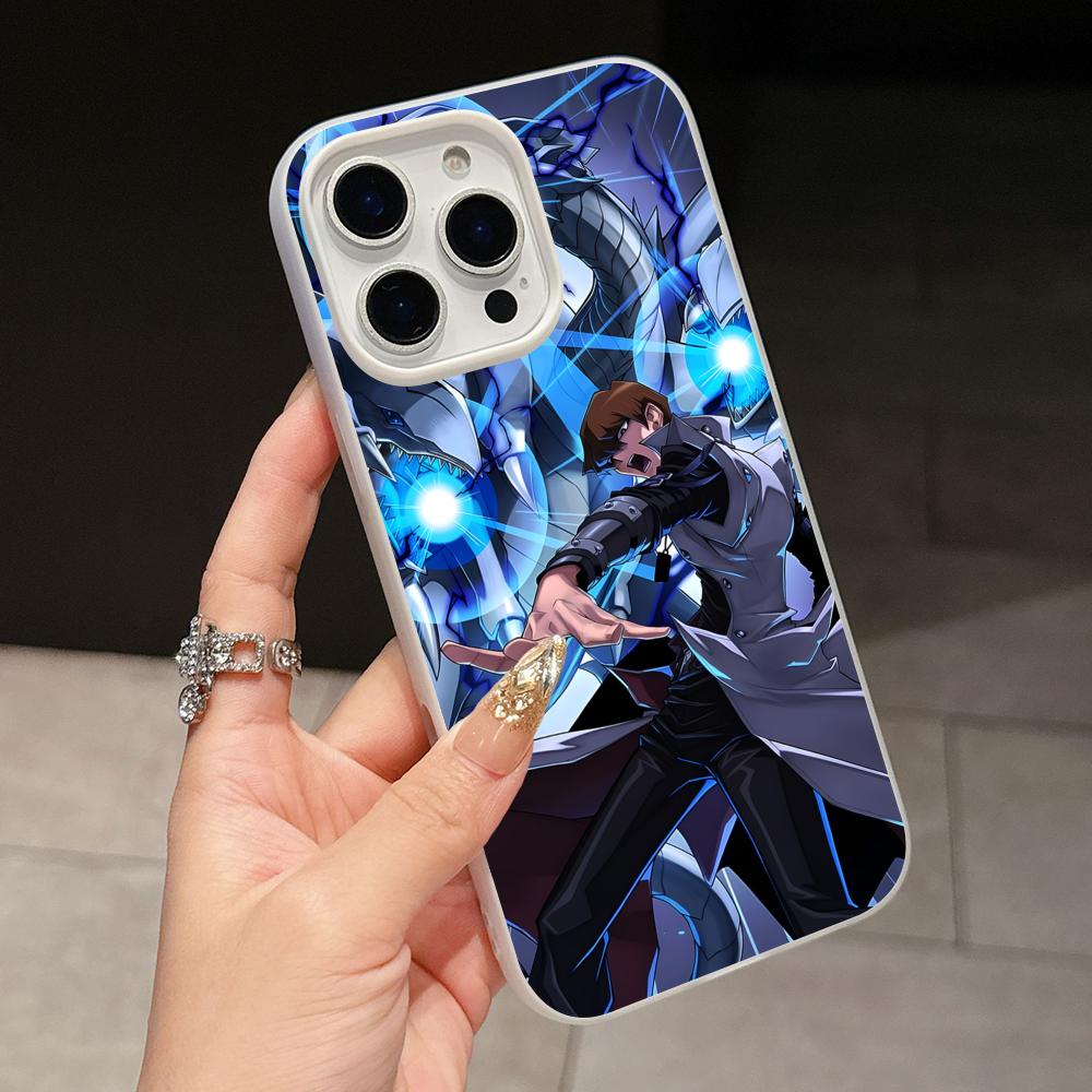 Yugioh Seto Kaiba Phone Case for iPhone 17 16 15 14 13 12 11 Air Pro Max Plus Jelly Double layer White Cover