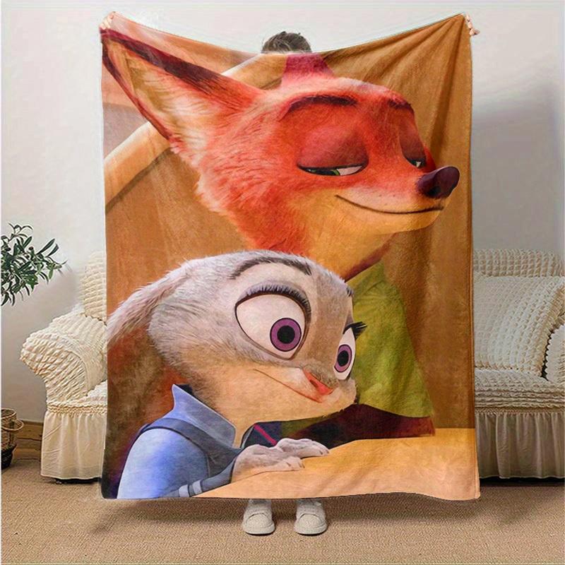 1 Stück, Zootopia Nick & Judy Decke Weicher Überwurf für Heimdekoration, Sofabezug, Reise, Camping, Auto, Strand, Büro Mittagsschlaf Perfektes Geschenk für Freunde