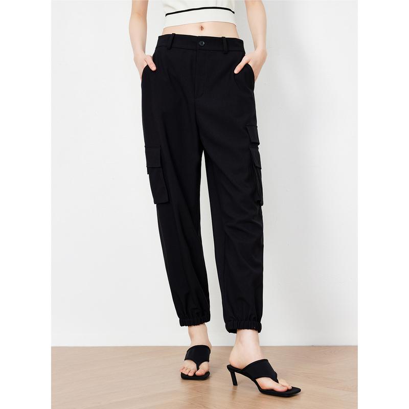 JZ Jiuzi Women's Spring and Autumn New Workwear Style Casual Pants JWDC11018