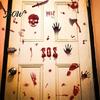Immersive Horror Party Supplies Halloween Stickers, with Spooky Handprints Footprints Printed, PVC Scary Footprint Decals Self-adhesive Decals,