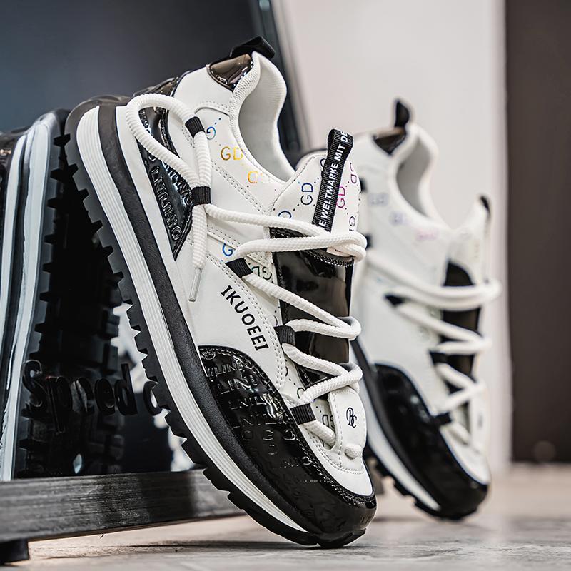 Chunky Sneakers Mens Designer Retro Running Shoes Fashion Casual Microfiber Leather Fabric Upper Height Increased Platform Shoes